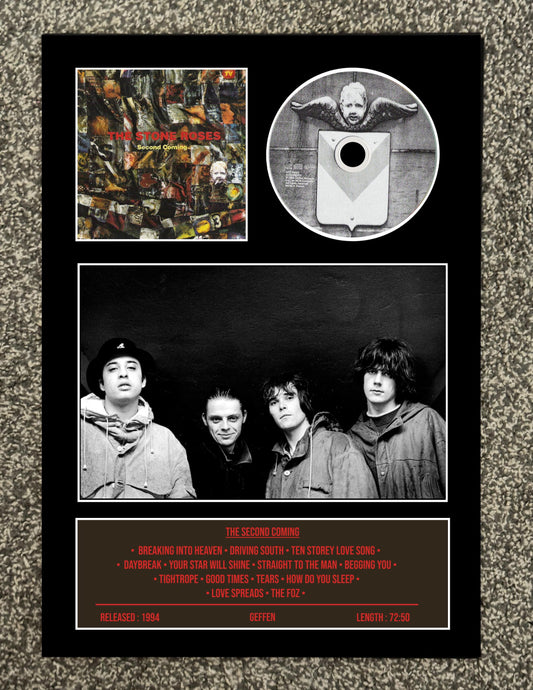 The Stone Roses | The Second Coming | Retro Mounted CD Wall Display | Frame Not Included |
