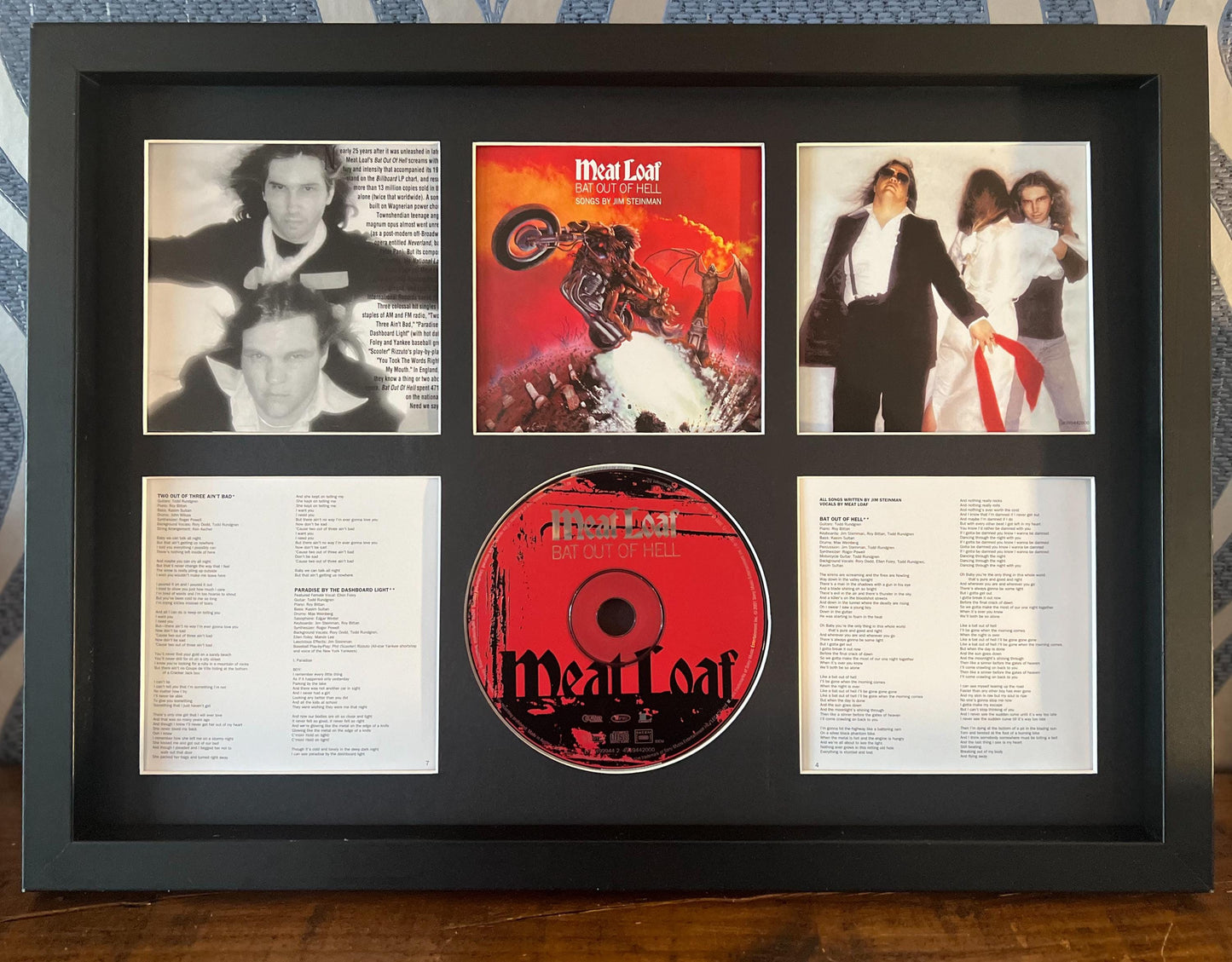 Meatloaf | Bat Out Of Hell | Retro Mounted CD Wall Display | Frame Not Included |