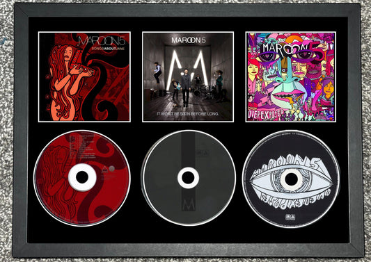 Maroon 5 | Song's About Jane | It Won't Be Soon Before Long | Overexposed | Retro Triple CD Wall Display | Frame Not Included |