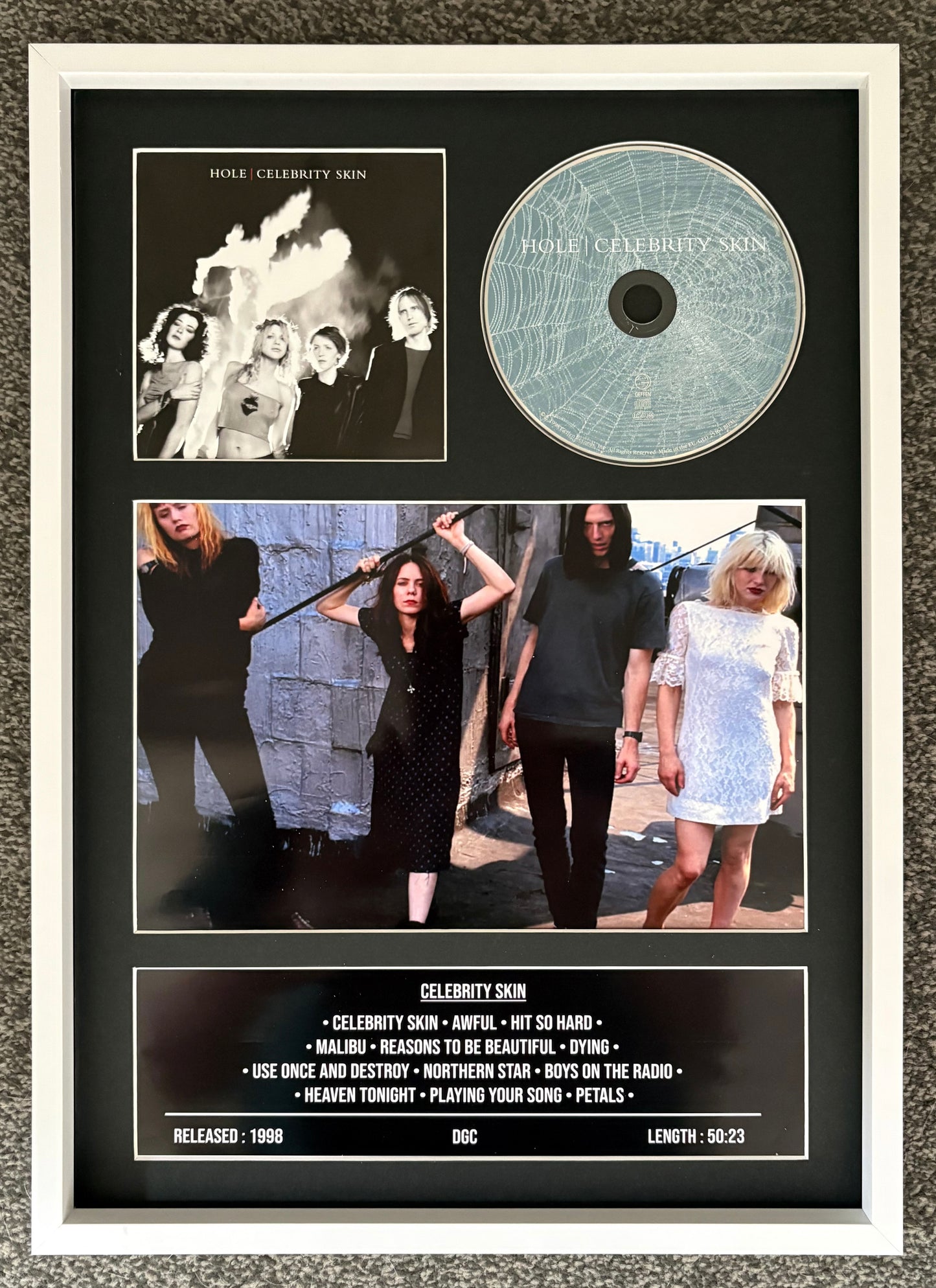 Hole | Celebrity Skin | Retro Mounted CD Wall Display | Frame Not Included |