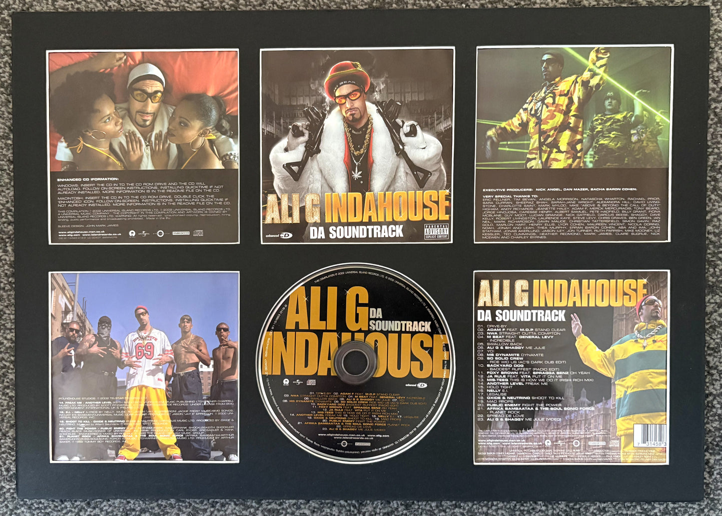 Ali G | In Da House  | Original Soundtrack | Retro Mounted CD Wall Display | Frame Not Included |