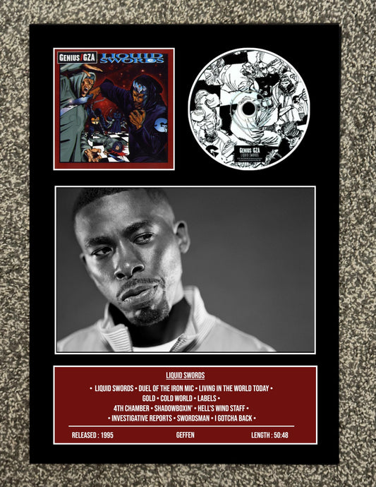 The GZA/Genius | Liquid Swords | Retro Mounted CD Wall Display | Frame Not Included |