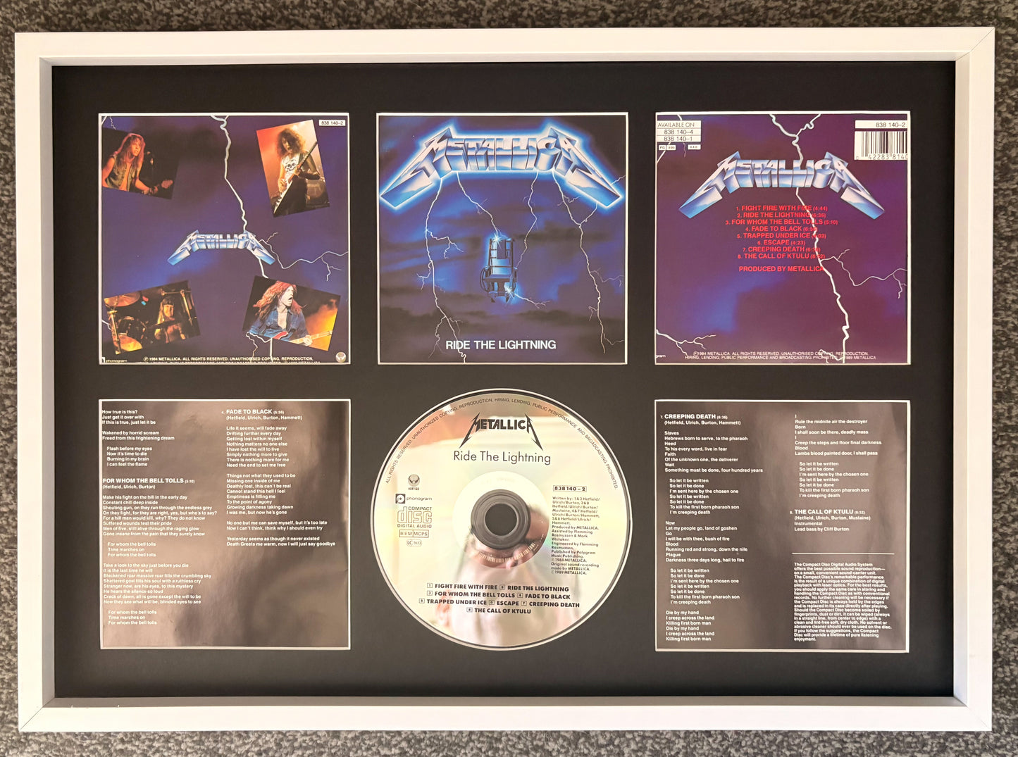 Metallica | Ride The Lightning | Retro Mounted CD Wall Display | Frame Not Included |