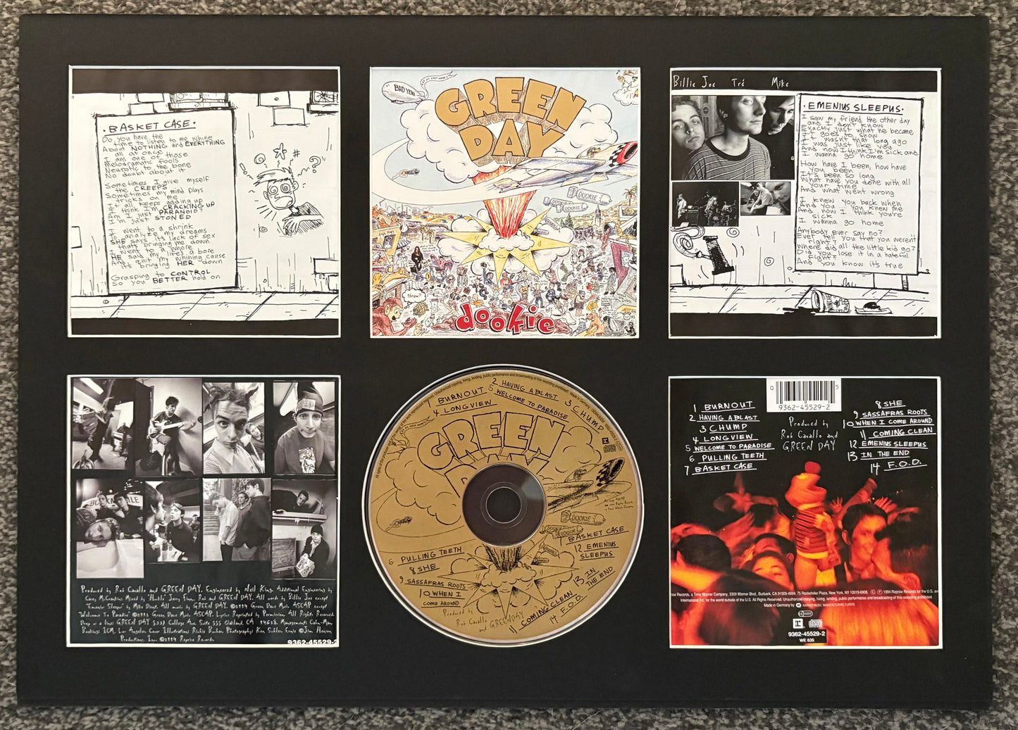 Green Day | Dookie | Retro Mounted CD Wall Display | Frame Not Included |