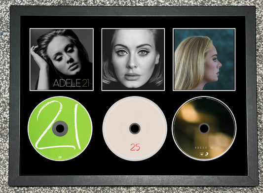 Adele | 21 | 25 | 30 | Triple Retro Mounted CD Wall Display | Frame Not Included |
