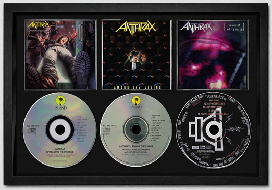 Anthrax | Spreading The Disease | Among The Living | Sound Of White Noise  | Retro Triple CD Wall Display | Frame Not Included |