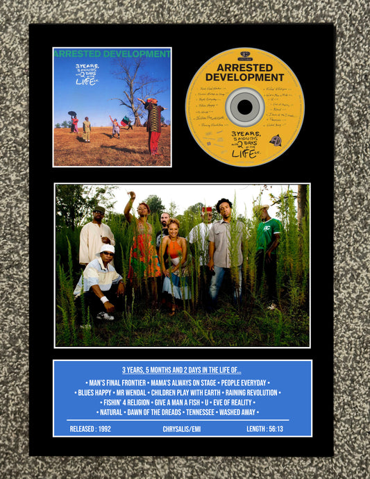Arrested Development | 3 Years, 5 Month and 2 Days In The Life Of... | Retro Mounted CD Wall Display | Frame Not Included |