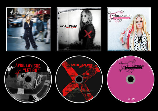 Avril Lavigne | Let Go | Under My Skin | The Best Damn Thing | Triple Retro Mounted CD Wall Display | Frame Not Included |