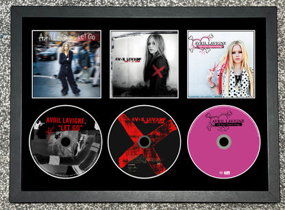 Avril Lavigne | Let Go | Under My Skin | The Best Damn Thing | Triple Retro Mounted CD Wall Display | Frame Not Included |