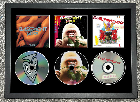 Basement Jaxx | Remedy | Rooty | Kish Kash | Retro Triple CD Wall Display | Frame Not Included |