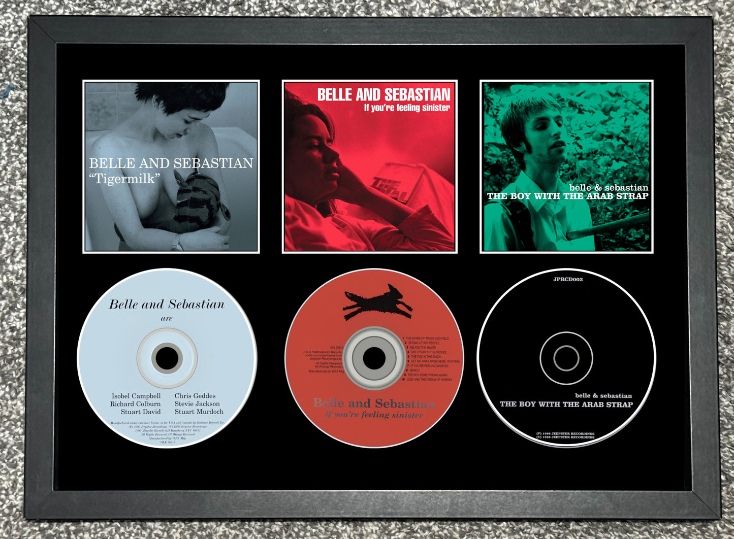 Belle & Sebastian | Tigermilk | If You're Feeling Sinister | The Boy With The Arab... | Retro Triple CD Wall Display | Frame Not Included |