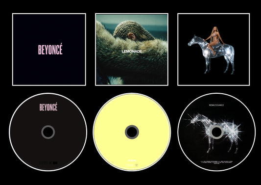 Beyonce | Beyonce | Lemonade | Renaissance | Retro Triple CD Wall Display | Frame Not Included |