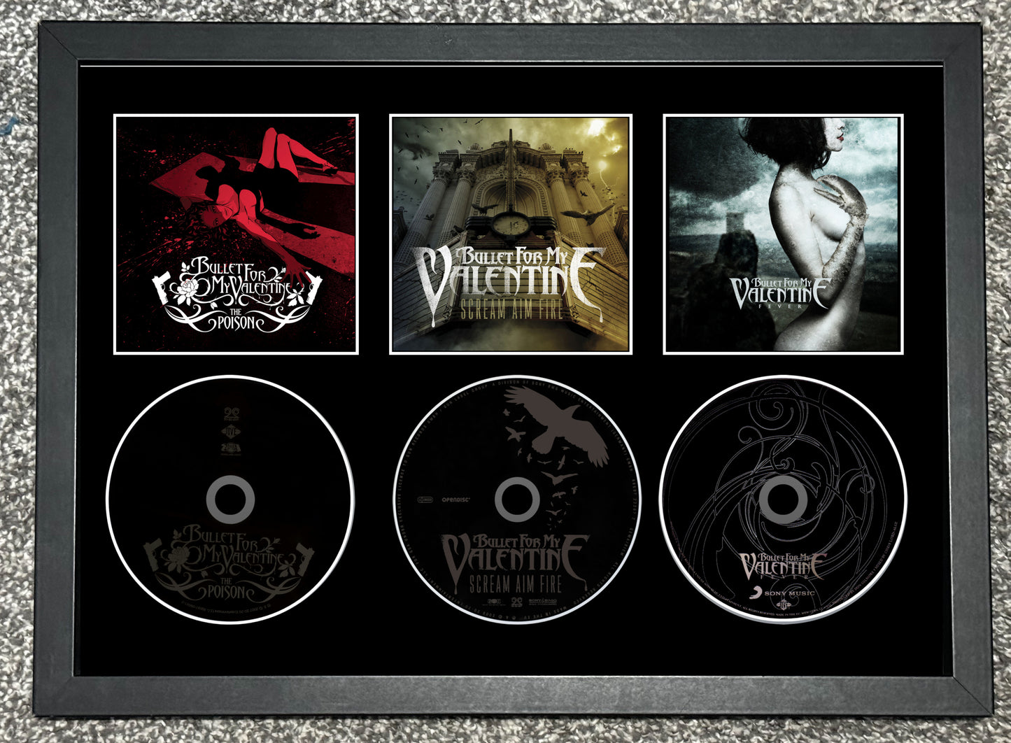 Bullet For My Valentine | The Poison | Scream Aim Fire | Fever | Retro Triple CD Wall Display | Frame Not Included |