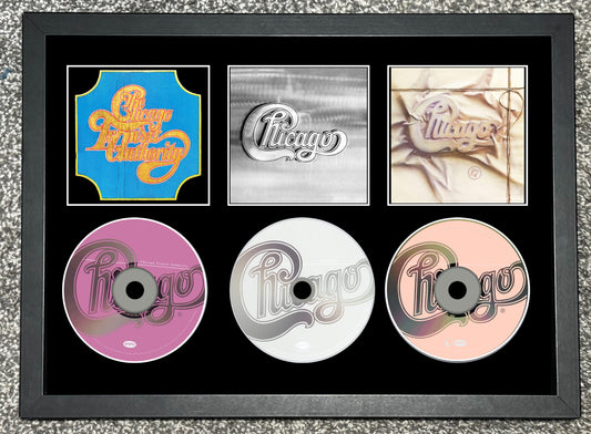 Chicago | Chicago Transit Authority | Chicago II | Chicago 17 | Retro Triple CD Wall Display | Frame Not Included |