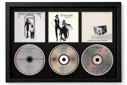 Framed Fleetwood Mac music album and CD collection