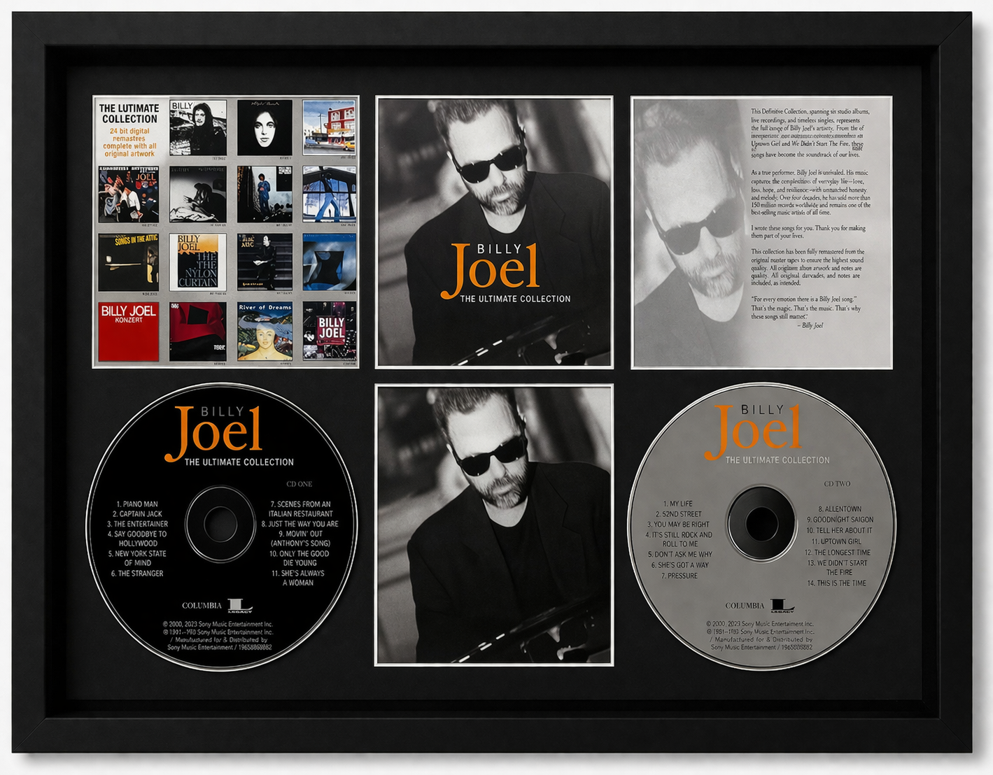 Framed display of George Michael's 'Patience' album with cover art and CD