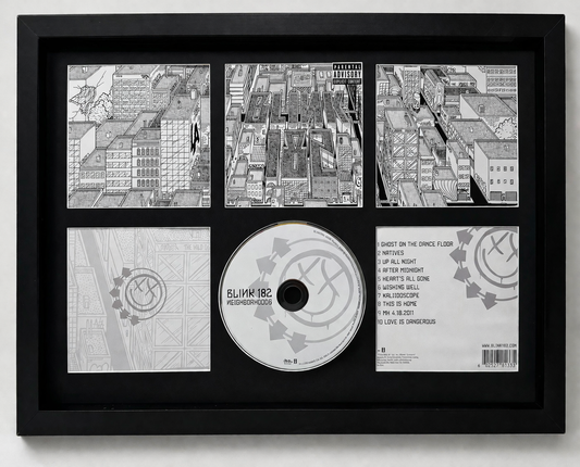Framed display of George Michael's 'Patience' album with cover art and CD