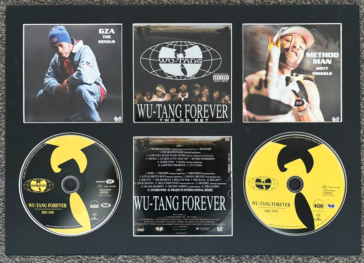 Wu Tang Clan | Wu Tang Forever | Retro Double Mounted CD Wall Display | Frame Not Included |