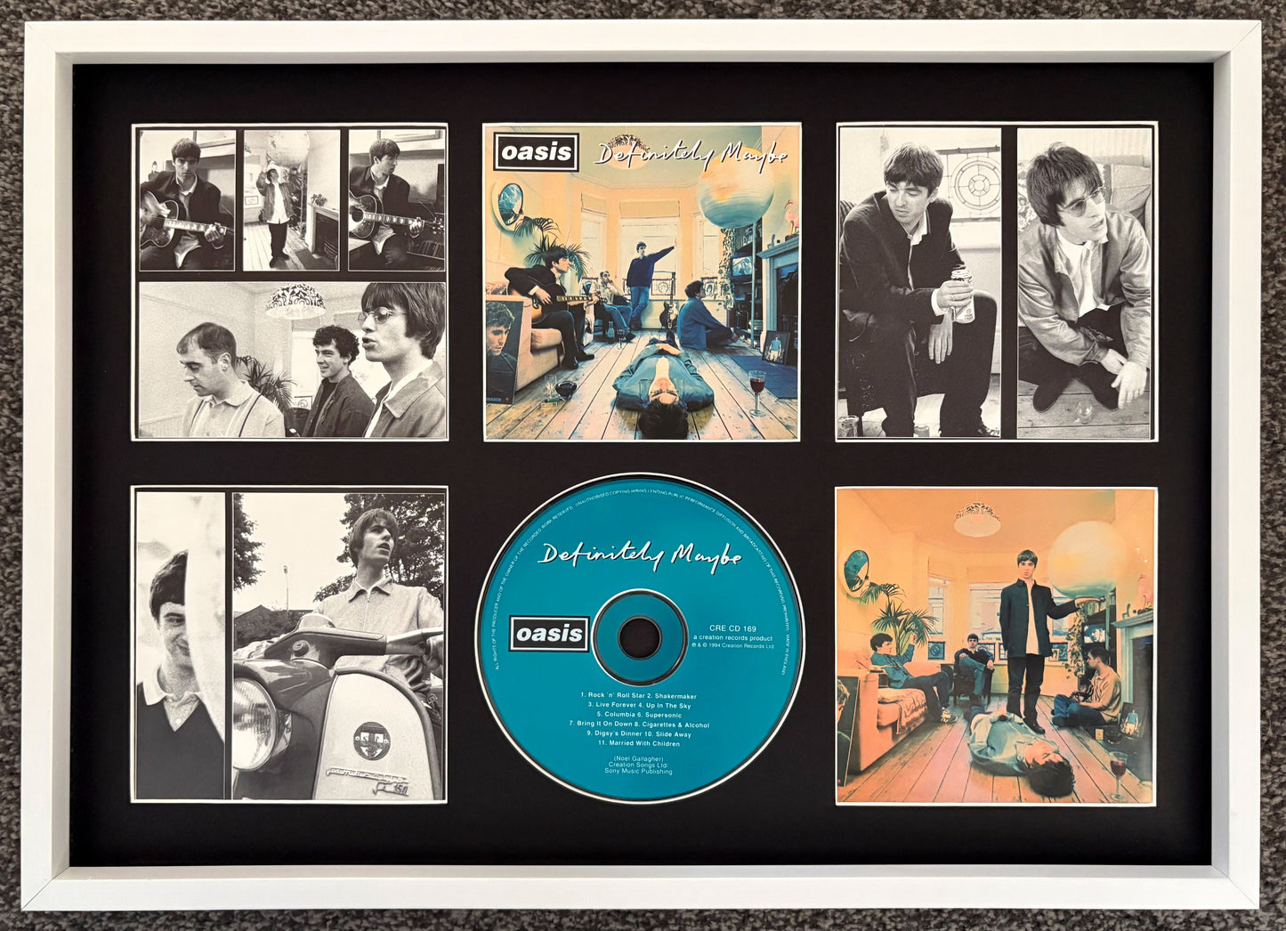 Oasis | Definitely Maybe | Retro Mounted CD Wall Display | Frame Not Included |