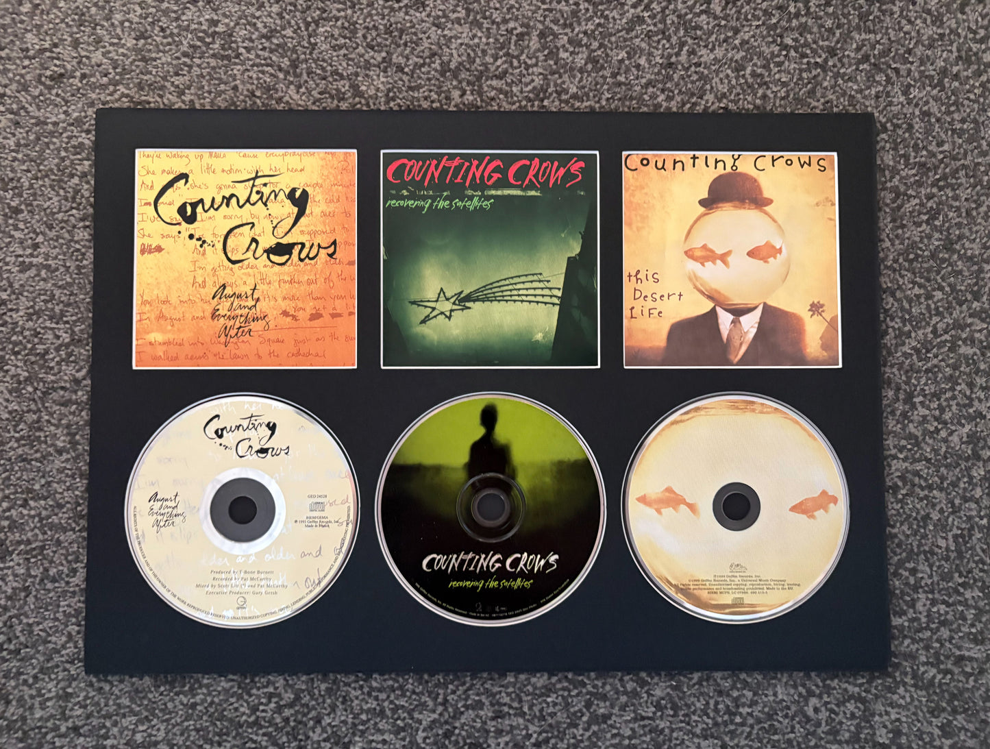 Counting Crows | August & Everything After | Recovering The Satellites | This Desert Life | Triple CD Wall Display | Frame Not Included |