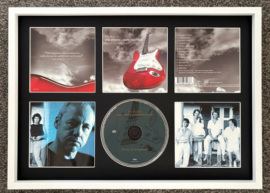 Dire Straits & Mark Knopfler | Private Investigations The Best Of | Retro Mounted CD Wall Display | Frame Not Included |