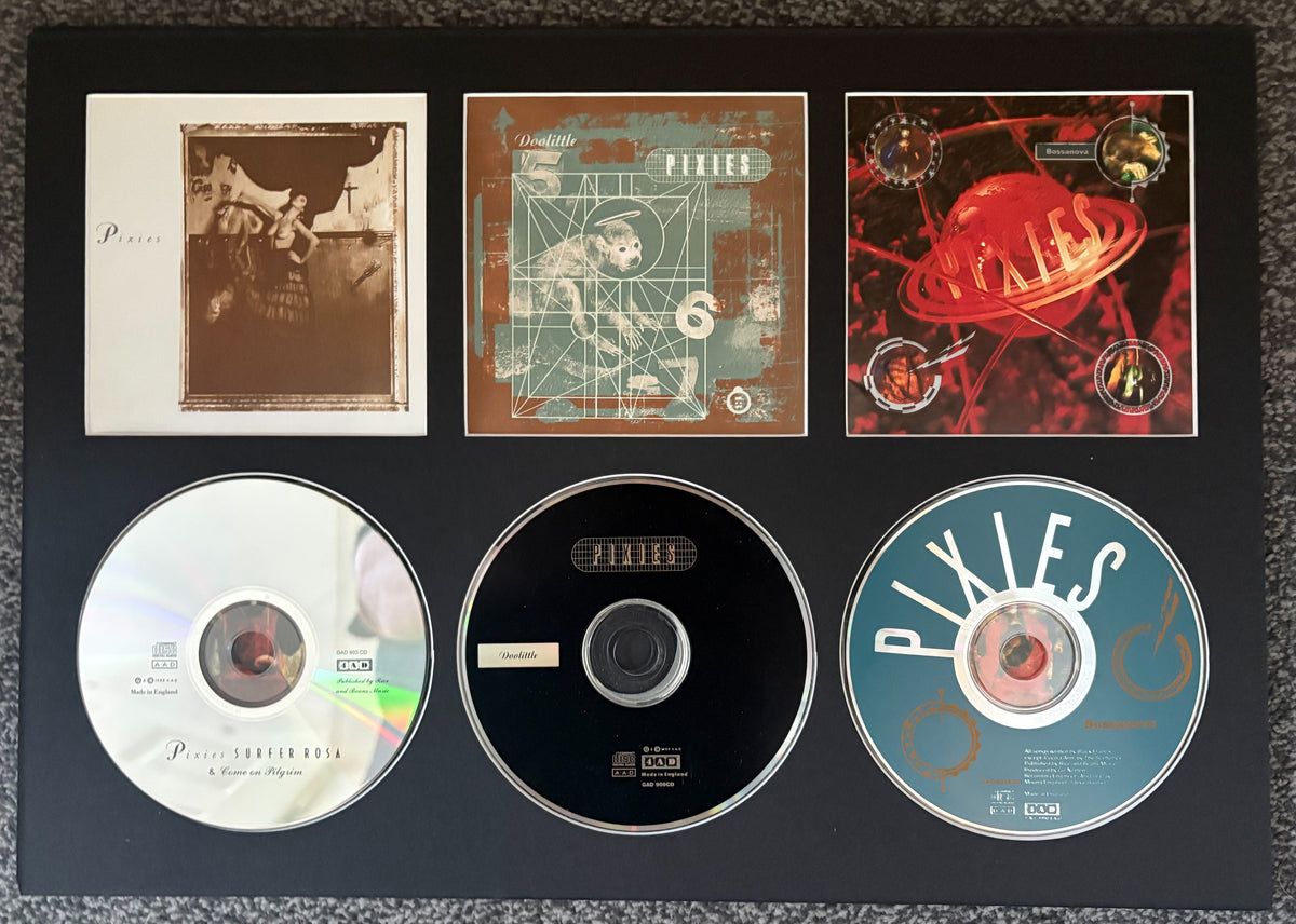The Pixies | Surfer Rosa | Doolittle | Bossanova | Triple Retro Mounted CD Wall Display | Frame Not Included |
