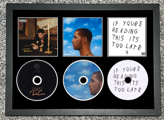 Drake | Take Care | Nothing Was The Same | If You Are Reading This It's Too Late | Triple CD Wall Display | Frame Not Included |