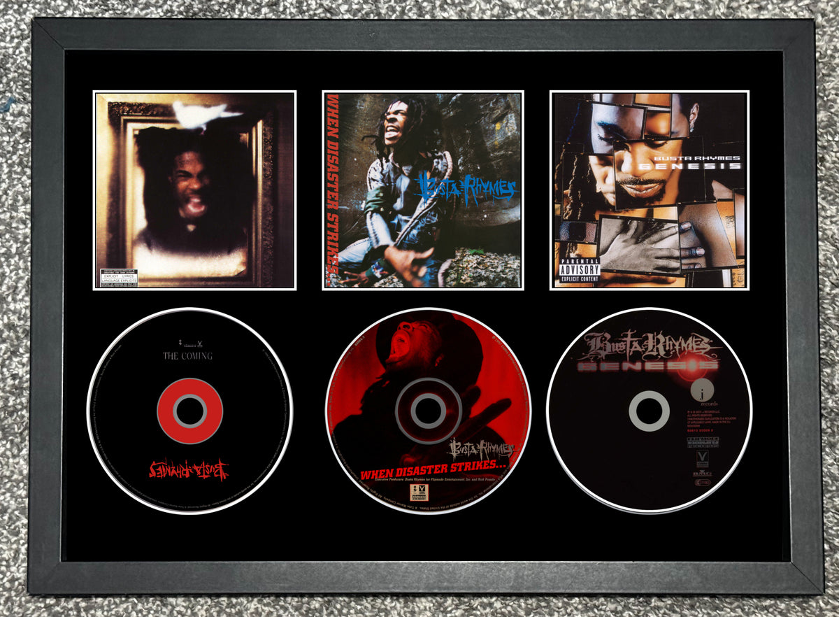 Busta Rhymes | The Coming | When Disaster Strikes | Genesis | Retro Triple CD Wall Display | Frame Not Included |