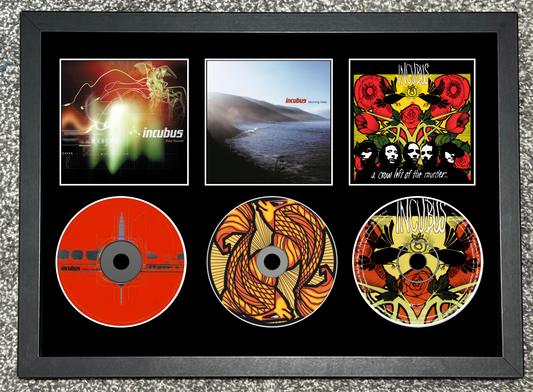 Incubus | Make Yourself | Morning View | A Crow Left Of The Murder | Triple Retro Mounted CD Wall Display | Frame Not Included |