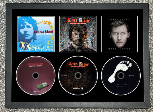 James Blunt | Back To Bedlam | All The Lost Souls | Moon Landing | Retro Triple CD Wall Display | Frame Not Included |