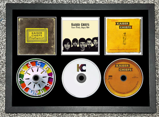 Kaiser Chiefs | Employment | Yours Truly Angry Mob | Education, Education & War | Retro Triple CD Wall Display | Frame Not Included | 1 way to improve