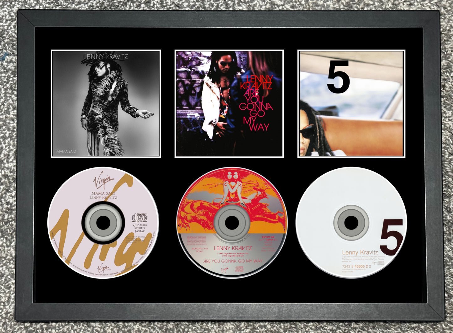 Lenny Kravitz | Mama Said | Are You Gonna Go My Way? | 5 | Retro Triple CD Wall Display | Frame Not Included |