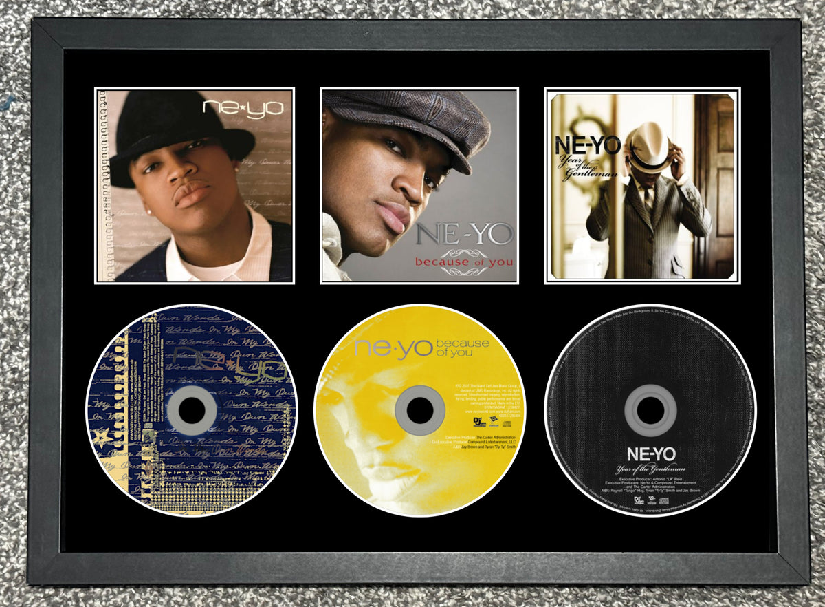 Ne-Yo | On My Own | Because Of You | Year Of The Gentleman | Retro Triple CD Wall Display | Frame Not Included |