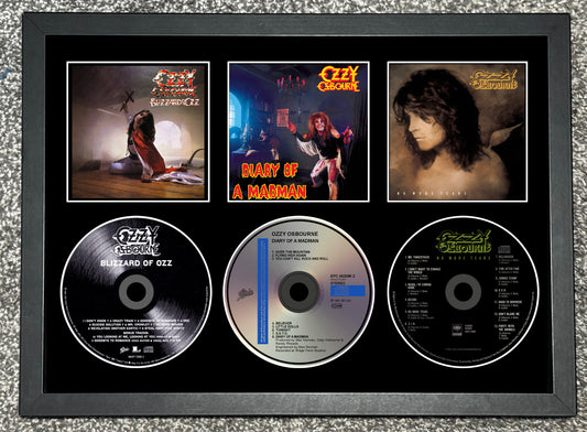 Ozzy Osbourne | Blizzard of Ozz | Diary of a Madman | No More Tears | Retro Triple CD Wall Display | Frame Not Included |