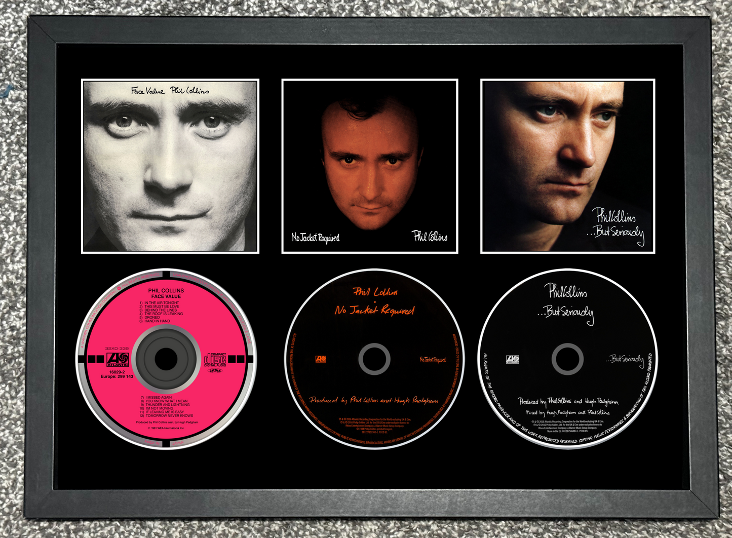 Phil Collins | Face Value | No Jacket Required | ...But Seriously | Triple CD Wall Display | Frame Not Included |