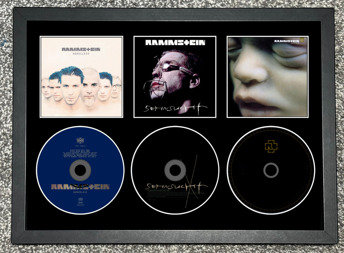 Rammstein | Herzeleid | Sehnsucht | Mutter | Retro Triple CD Wall Display | Frame Not Included |