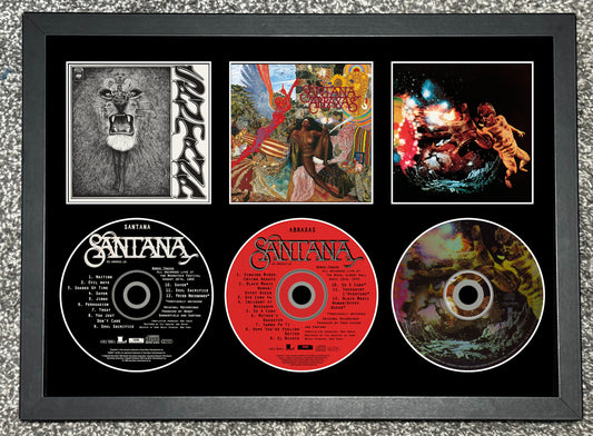 Santana | Santana | Abraxas | Santana III | Retro Triple CD Wall Display | Frame Not Included |