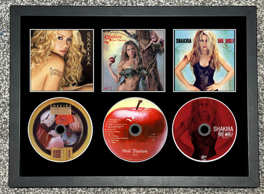 Shakira | Laundry Service | Oral Fixation Vol 2 | She Wolf | Retro Triple CD Wall Display | Frame Not Included |