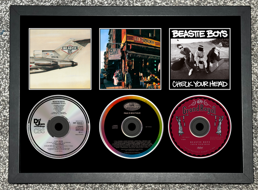 Beastie Boys | Licenced To Ill | Paul’s Boutique | Check Your Head | Triple Retro Mounted CD Wall Display | Frame Not Included |