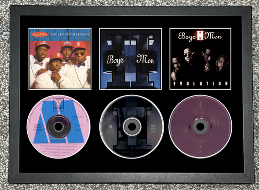 Boyz II Men | CooleyHighHarmony | II | Evolution | Triple Retro Mounted CD Wall Display | Frame Not Included |