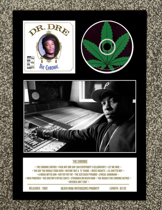 Dr Dre | The Chronic | Retro Mounted CD Wall Display | Frame Not Included |