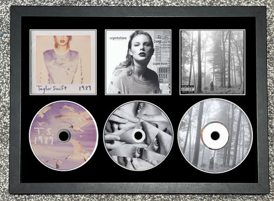 Taylor Swift | 1989 | Reputation | Folklore | Retro Triple CD Wall Display | Frame Not Included |