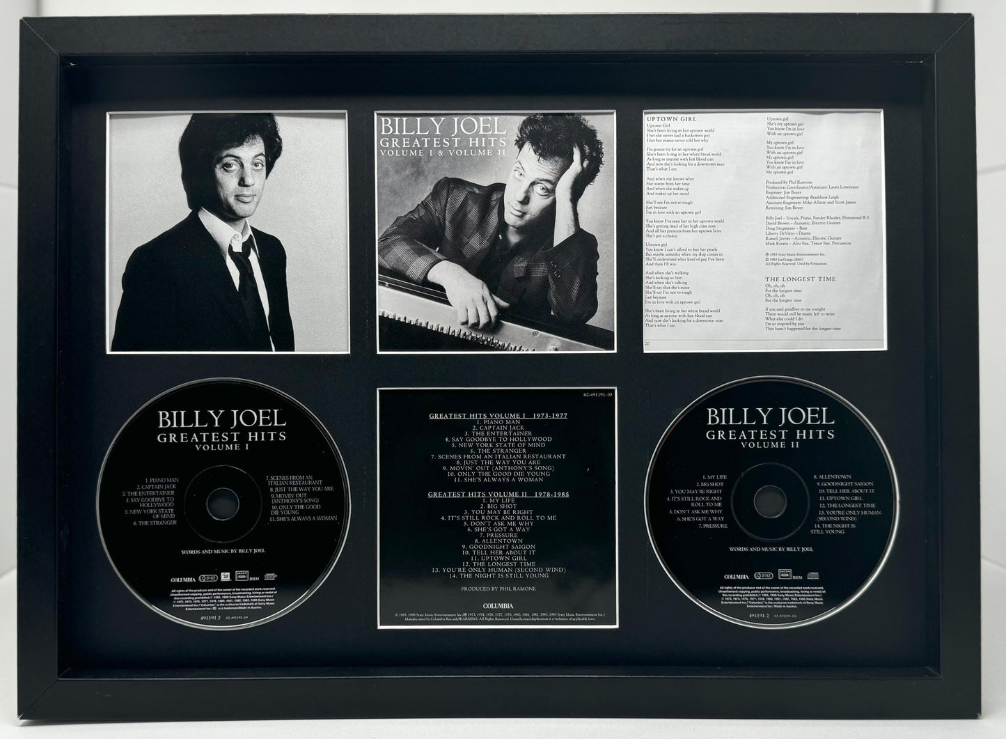 Billy Joel | The Greatest Hits | Double Retro Mounted CD Wall Display | Frame Not Included |