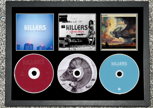 The Killers | Hot Fuss | Sam's Town | Imploding The Mirage | Retro Triple CD Wall Display | Frame Not Included |
