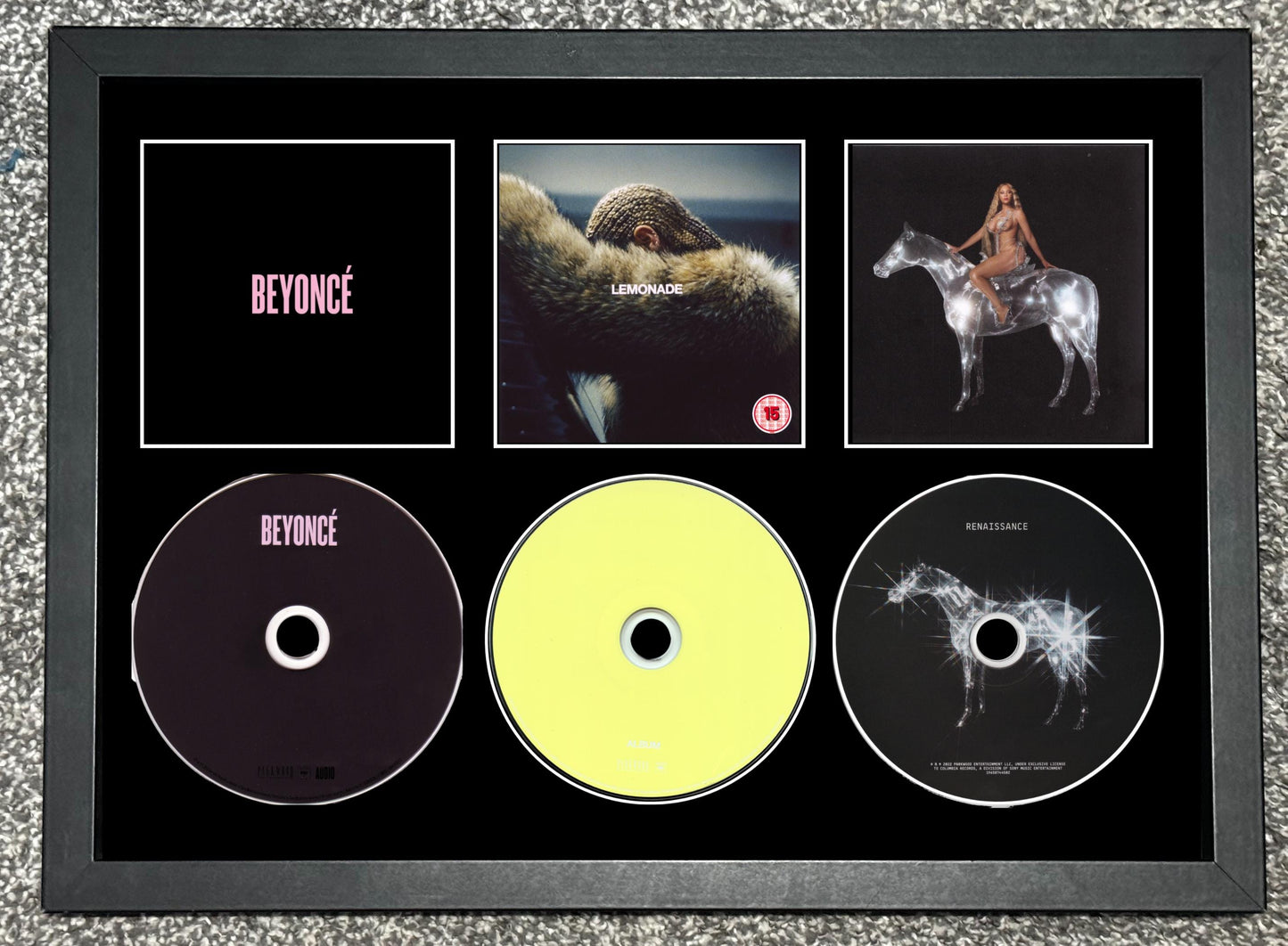 Beyonce | Beyonce | Lemonade | Renaissance | Retro Triple CD Wall Display | Frame Not Included |