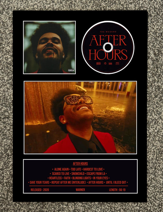 The Weeknd | After Hours | Retro Mounted CD Wall Display | Frame Not Included |