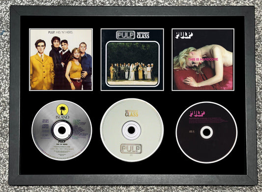 Pulp | His 'n' Hers | Different Class | This Is Hardcore | Retro Triple CD Wall Display | Frame Not Included |