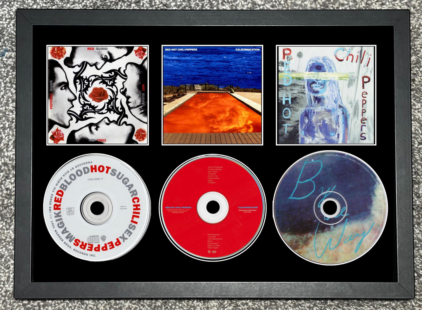 Red Hot Chili Peppers | Blood Sugar Sex Magik | Californication | By The Way | Retro Triple CD Wall Display | Frame Not Included |