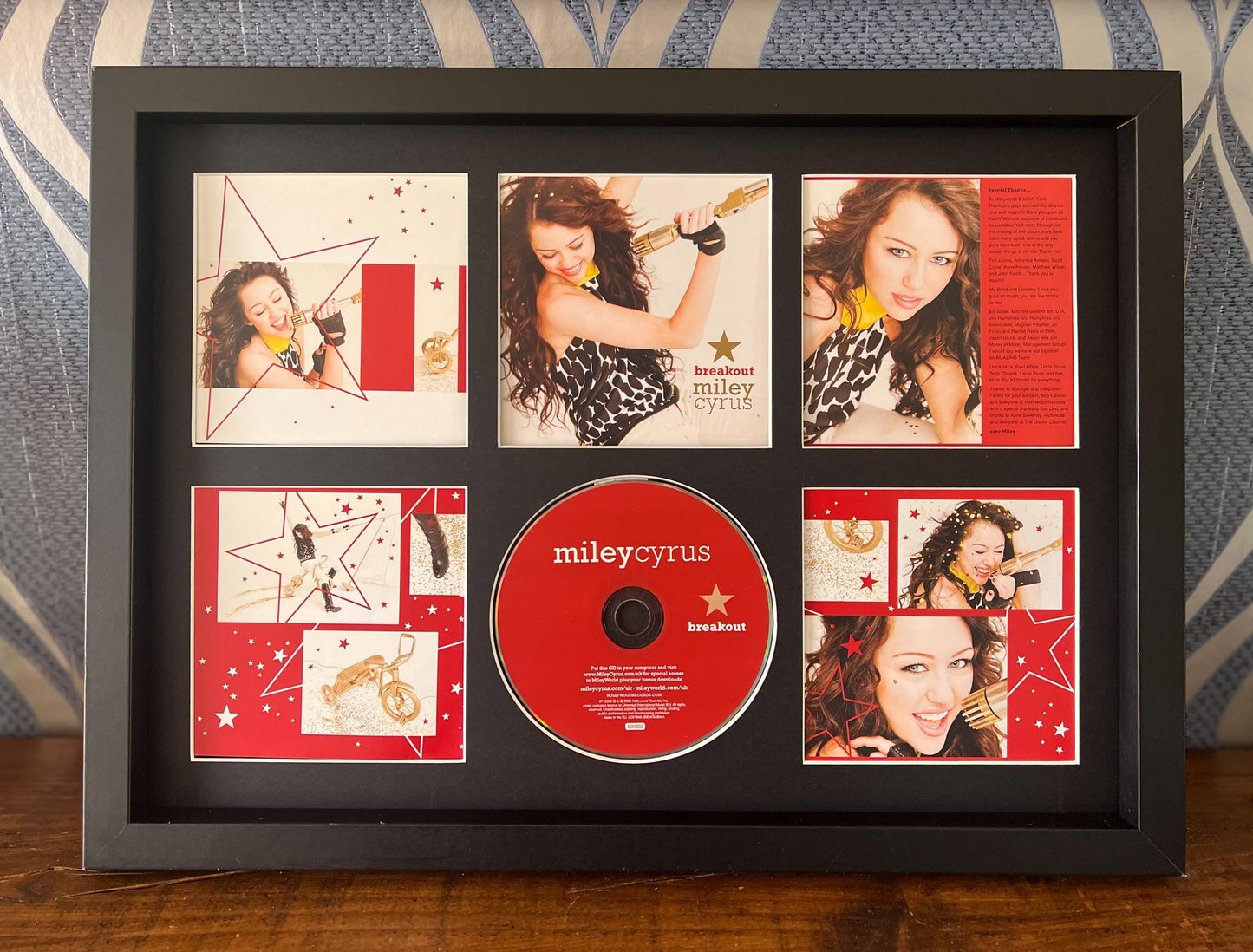 Miley Cyrus | Breakout | Retro Mounted CD Wall Display | Frame Not Included |
