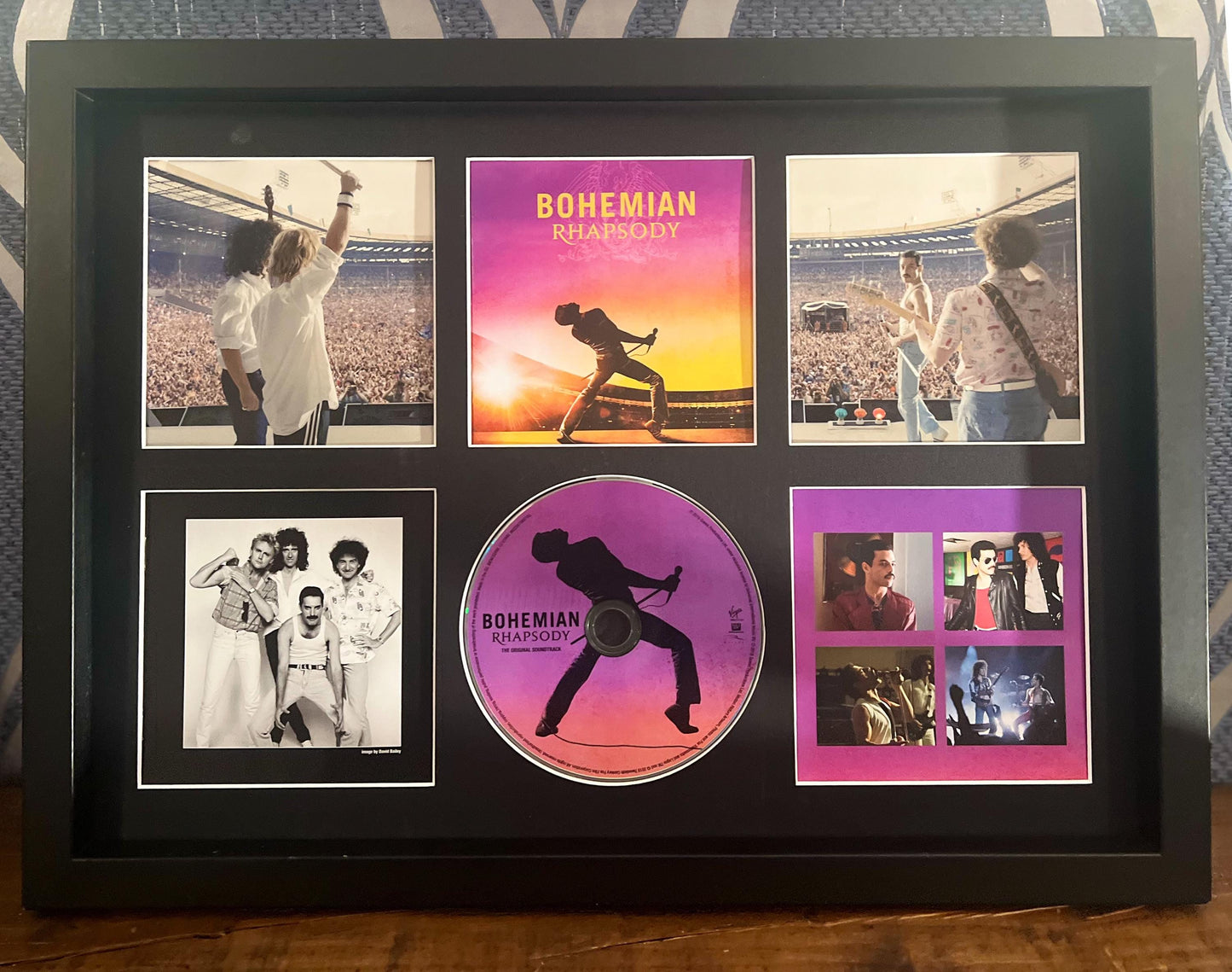 Queen  | Bohemian Rhapsody Original Soundtrack  | Retro Mounted CD Wall Display | Frame Not Included |